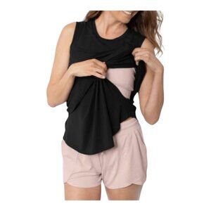 Kindred Bravely Everyday Bamboo Nursing & Maternity Tank Top in Black Women's M